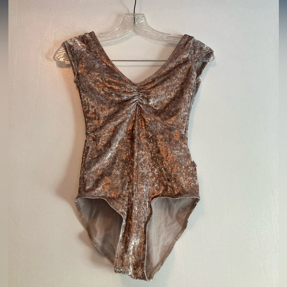 Class In Leotard Rose Gold Crushed Velvet size Small